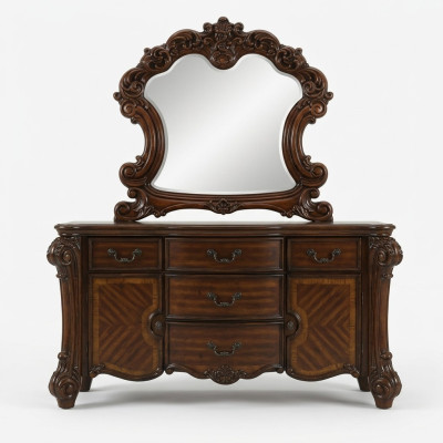 Spiegel Kommode Dekorative Schrank Kommoden Anrichte Schlafzimmer Set Holz