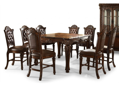 Designer Esszimmer Möbel Rechteckiger Holz Tisch  x8 Stühle 9tlg. Set