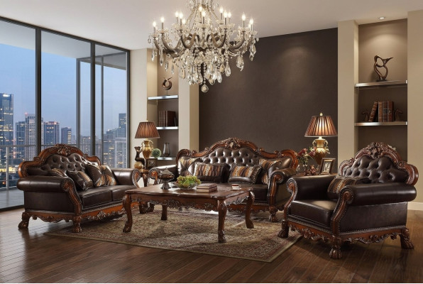 Geschnitzte Möbel Sofagarnitur 3+2 Sitz Sofa Couch Polster Garnitur Gruppe