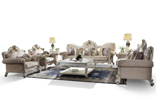 Klassische Sofagarnitur 5tlg. Set Couchtisch Sofa 3+2+1+1 Sitzer Couch