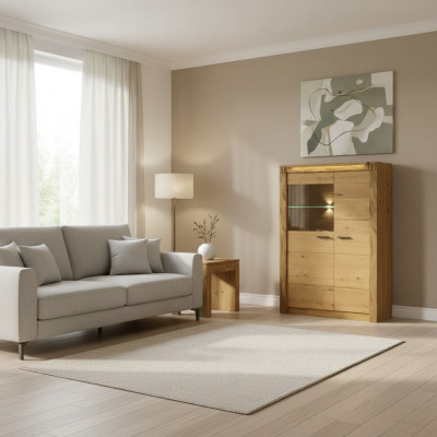 Vitrine Anrichte Schrank Regal Modern Stil Wohnzimmer Kommoden Glas Kollektion
