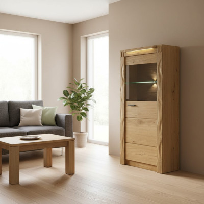 Wand Schrank Schränke Vitrine Glas Design Hoch Holz Vitrinen Wohn Zimmer Möbel
