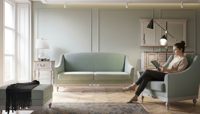 Sofagarnitur Sofa Couch Polster Set Garnitur Sitz 311 Hocker 4tlg. Garnituren