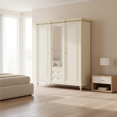 Kleiderschrank Schränke Schrank Schrankwand 3 Türen Holz Möbel Schlafzimmer