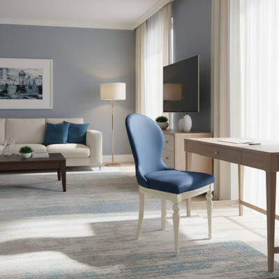 Stuhl 1x Luxus Design Polster Designer Stühle Sitz Büro Esszimmer Holz Sessel
