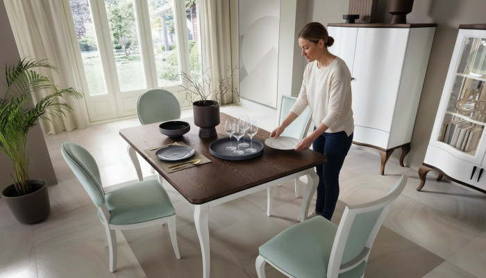 Luxus Designer Esstisch Holz Tisch Ausziehbar 140/330cm Wohn Esszimmer Möbel Neu