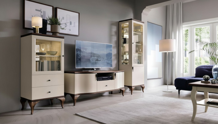 Design Vitrine Glas Schrank Wohnzimmer Schaufenster Vitrinen Regal Anrichte Holz