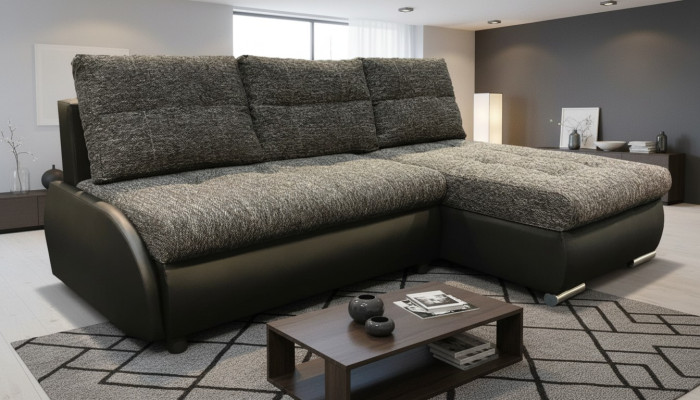 Design Ecksofa Schlafsofa Sofas Bettfunktion Couch Leder Textil Polster Neu