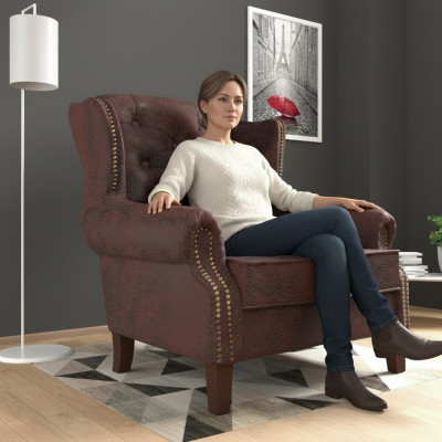 Design Sessel Leder Luxus Fernseh Couch Relax 1 Sitzer Sofa Lounge Club