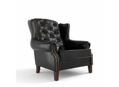 Ohrensessel Sessel Fernseh Design Polster Sofa Couch Chesterfield Leder