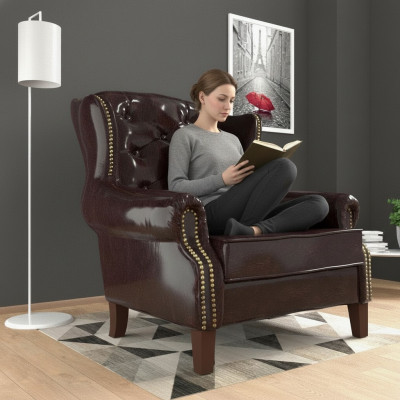 Design Sessel Leder Luxus Fernseh Relax Couch 1 Sitzer Sofa Lounge Club
