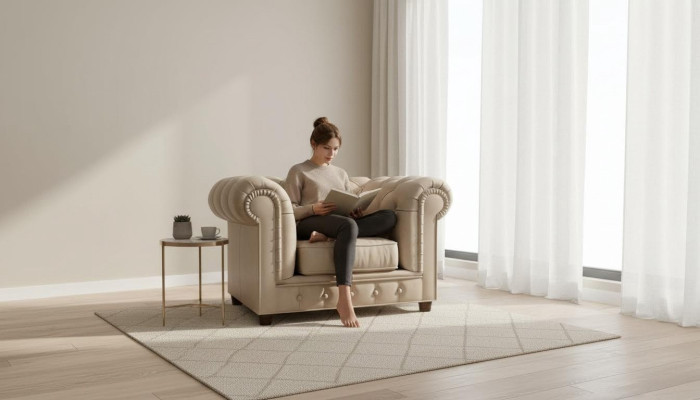 Edler Design Chesterfield Polster Sessel Fernseh Sitz Lounge Club Textil