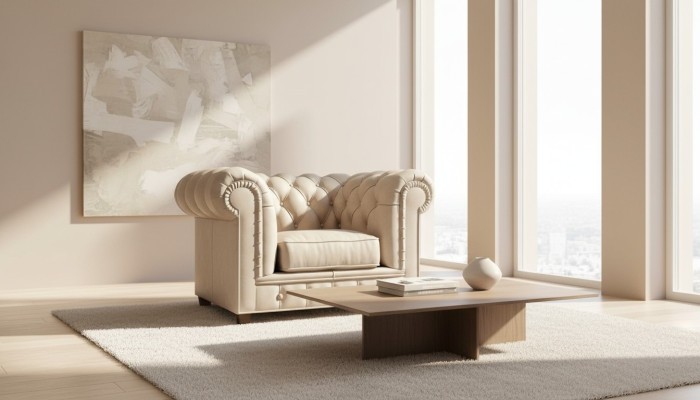 Edler Design Chesterfield Polster Sessel Fernseh Sitz Lounge Club Textil