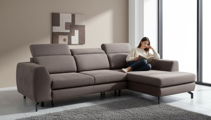 Design Ecksofa Schlafsofa Bettfunktion Couch Textil Polster Sofas Bettkasten
