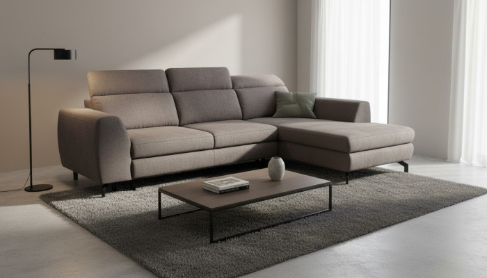 Design Ecksofa Schlafsofa Bettfunktion Couch Textil Polster Sofas Bettkasten