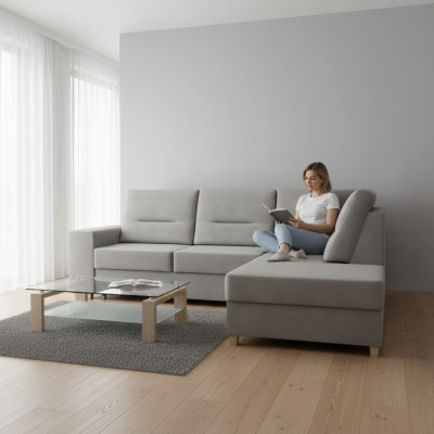 Design Ecksofa L-form Bettfunktion Couch Leder Textil Sofas Eckcouch