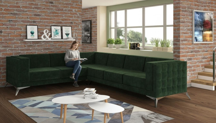 Stoff L-Form Couch Wohnlandschaft Ecksofa Garnitur Design Modern Sofa Modern Neu