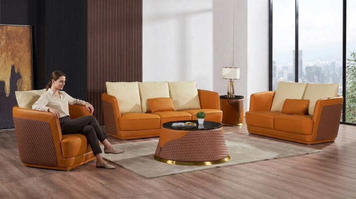 Wohnlandschaft Sofagarnitur 3+2+1 Sitzer Ledersofa Couch Garnitur