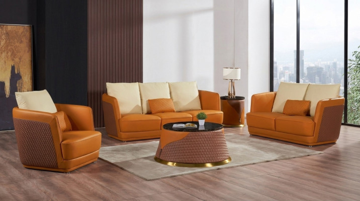 Wohnlandschaft Sofagarnitur 3+2+1 Sitzer Ledersofa Couch Garnitur
