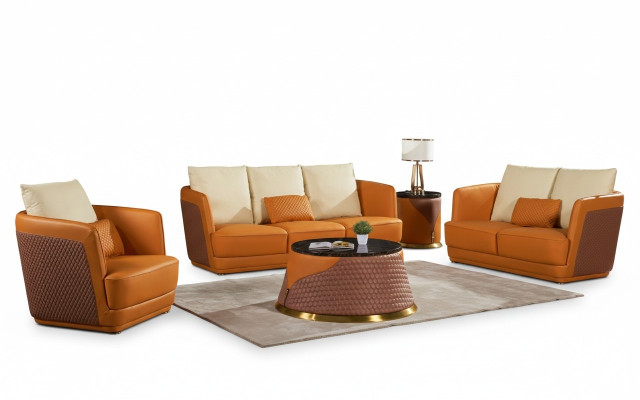 Wohnlandschaft Sofagarnitur 3+2+1 Sitzer Ledersofa Couch Garnitur