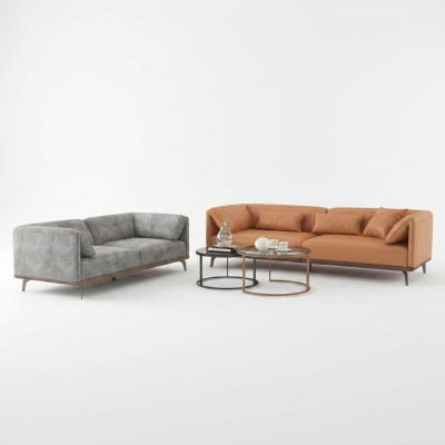 Sofagarnitur 3+2+1 Ledersofa Couch Wohnlandschaft Garnitur Design Modernes Sofa