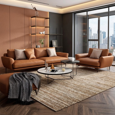 Polster Couchen Stoff Luxuriöse Wohnzimmer Sofagarnitur 3+2+1 Set Garnitur Leder