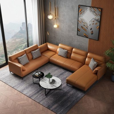 Wohnlandschaften Ecksofa Couch Garnitur Leder Polster Sitz Ecke Sofa U Form xxl