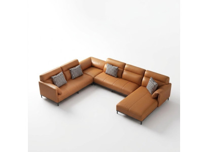 Wohnlandschaften Ecksofa Couch Garnitur Leder Polster Sitz Ecke Sofa U Form xxl