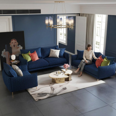 Ledersofa Couchgarnituren Sitz Polster Sofa Chouch Garnitur 3+2+1 Leder Stoff