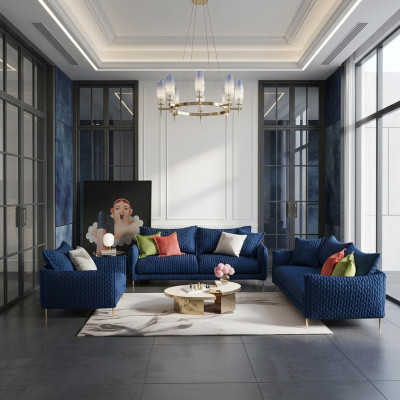 Ledersofa Couchgarnituren Sitz Polster Sofa Chouch Garnitur 3+2+1 Leder Stoff