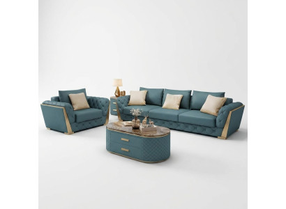 Sofagarnitur 3+2+1 Sitzer Wohnlandschaft Sofa Couch Polster Sofas Garnitur Leder