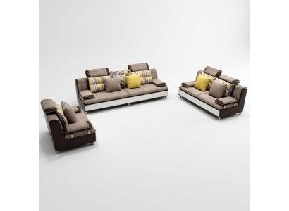 Stoff Textil Sofa Couch Wohnlandschaft Sofagarnitur 3+2+1 Set Design Sofas Neuc