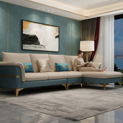 Design Ecksofa L-form Modern Sofas Ledersofa Couch Wohnlandschaft Modernes Sofa