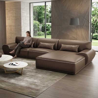 Design Eck Ecksofa L-form Modern Sofas Ledersofa Wohnlandschaft Sitz Sofa
