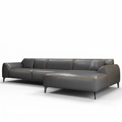 Wohnlandschaft Couch Polster Textil Leder Stoff Sitz Garnitur Eck Ecksofa L-Form