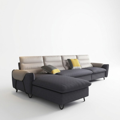Wohnlandschaft Couch Polster Textil Stoff Leder Sitz Garnitur L-Form Eck Ecksofa