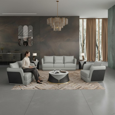 Sofagarnitur 3+2 Sitzer Wohnlandschaft Sofa Couch Polster Garnitur Ledersofa Neu