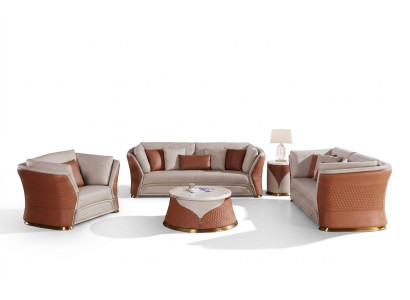 Wohnlandschaft Sofas Couch Polster Sofa 3 Sitzer Garnitur Ledersofa Modern Neu