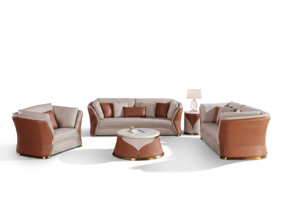 Wohnlandschaft Sofa Polster Sofagarnitur 3+2+1 Sitzer Beistelltisch Couchtisch
