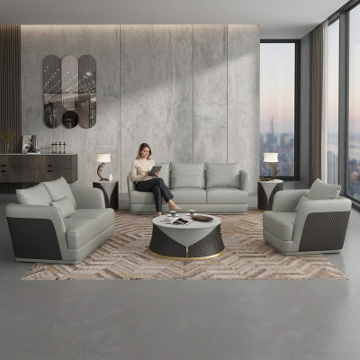 Garnitur 3+2+1 Sitzer Couchtisch 2xBeistelltische Wohnlandschaft Sofa Couch 6tlg.