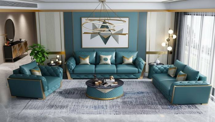 Sofagarnitur 3+2 Sitzer Wohnlandschaft Sofa Couch Polster Garnitur Sofas Leder