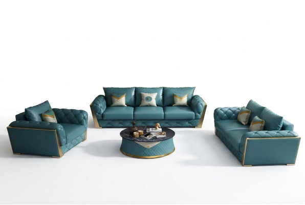 Sofagarnitur 3+2 Sitzer Wohnlandschaft Sofa Couch Polster Garnitur Sofas Leder