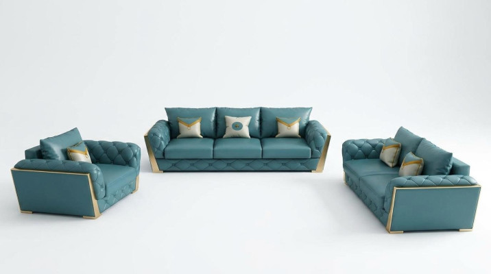 Sofagarnitur 5tlg. Set Sitz Polster Garnituren 2x Beistelltische Sofa Couchtisch neu