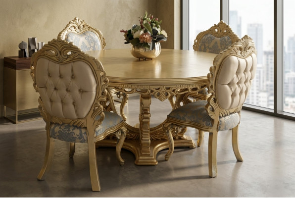 Esszimmer set 7tlg. Esstisch+6x Stühle Designer Holz Stuhl Garnitur Möbel Neu