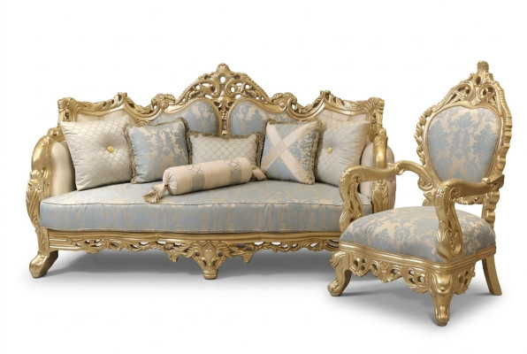 Chesterfield Sofa 3 Sitzer Polster Sofa Klassisch Textil Holz Neu