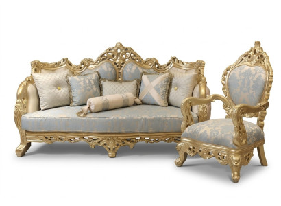 Chesterfield Sofa 3 Sitzer Polster Sofa Klassisch Textil Holz Neu