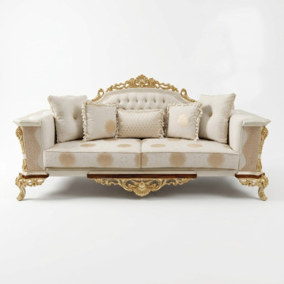 Dreisitzer Design Sofa 3 Sitzer Couchen Textil Chesterfield Sofa 3er Stoff Neu