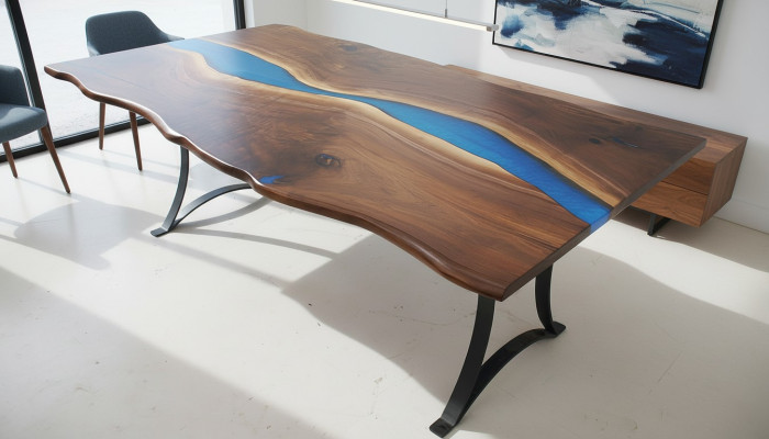 Esstisch River Table Echtes Holz Flusstisch 220x100 Massive Tische Epoxidharz