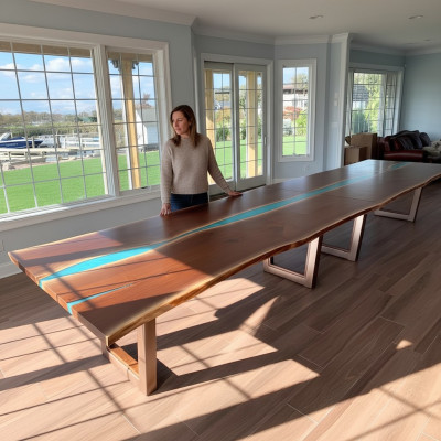 Esstisch River Table Echtes Holz Flusstisch 260x100 Massive Tische