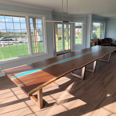 Esstisch River Table Echtes Holz Flusstisch 260x100 Massive Tische